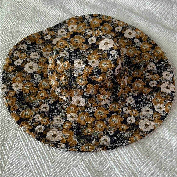 Anthropologie Floral Wide-Brim Hat - Picture 3 of 5